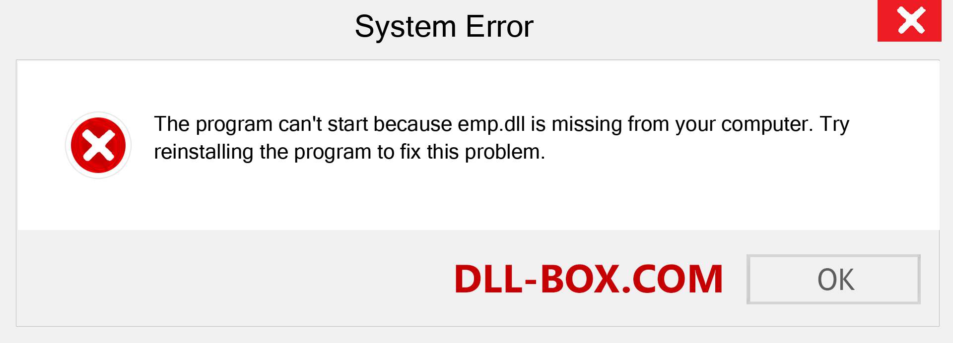  emp.dll file is missing?. Download for Windows 7, 8, 10 - Fix  emp dll Missing Error on Windows, photos, images